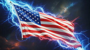 American Flag for Flag Day Celebration, Flag Day, american flag, lightning, storm, patriotic HD wallpaper