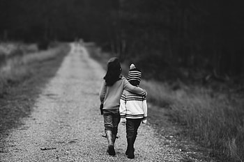 Children, Miscellanea, Miscellaneous, Road, Stroll, Bw, Chb, Friends HD wallpaper