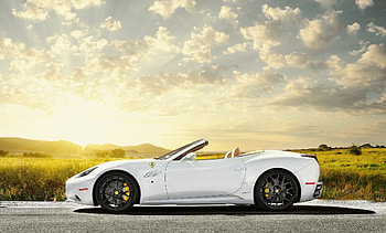 Sky, Sun, Ferrari, Cars, Glare, Field HD wallpaper