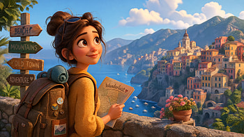 Wanderlust in : Sunlit Mediterranean Escape, Backpack, Map HD wallpaper