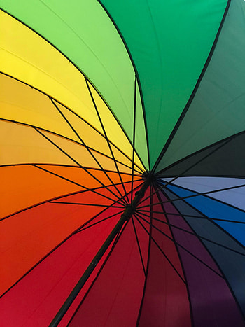 Rainbow, Miscellanea, Miscellaneous, Multicolored, Motley, Umbrella HD phone wallpaper