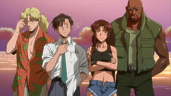 Black Lagoon, team, black, man, lagoon, woman HD wallpaper