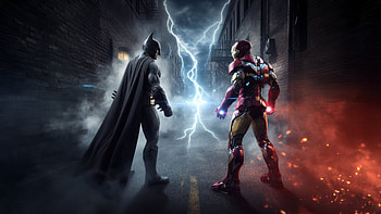 Iron Man And Batman Face Off, batman, iron-man, superheroes, artwork, digital-art, ai HD wallpaper