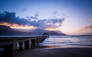 the pier of hanalei bay, architecture, fun, bridge, cool, lake HD wallpaper