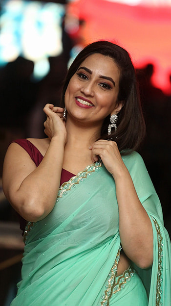 Manjusha, telugu actress, anchor HD phone wallpaper