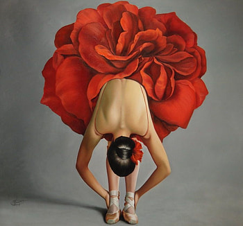 Spanish rose, dancer, beautyfull, flower, red, girl, woman HD wallpaper
