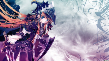 Sweet Warrior, blue, sweet, shield, white, cute, aqua, girl, beautiful, beauty, woman, purple, pink, anime, warrior HD wallpaper