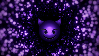 Art, Violet, Smile, Purple, Particles, Emoticon, Smiley, Devil HD wallpaper