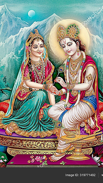 Radha Krishna , Nature Background HD phone wallpaper