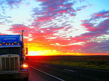 Az sunrise, peterbilt, arizona, sunrise, truck HD wallpaper