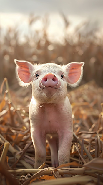 Charming Piglet in Cornfield HD phone wallpaper