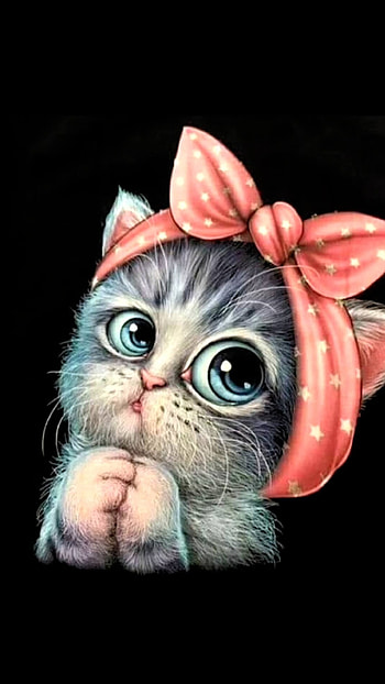 Whatsapp D.p, Cute, Cat, painting, whatsapp dp HD phone wallpaper