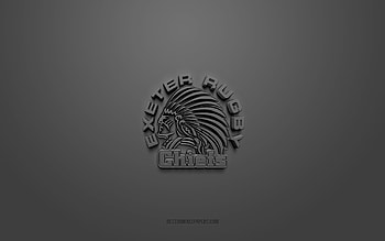 Exeter Chiefs, creative 3D logo, black background, Premiership Rugby, 3d emblem, English rugby Club, England, 3d art, rugby, Exeter Chiefs 3d logo HD wallpaper