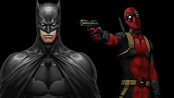 Deadpool - Batman Turns His Back, bruce wayne, gotham city, dc comics, deadpool, fan art, clipart, cartoons, fanpop, anime, 1920x1080 only, background, batman, , deviantart, marvel HD wallpaper