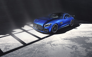 Mercedes-AMG GT S, top view, exterior, blue luxury coupe, new blue AMG GT S, German sports cars, Mercedes-Benz HD wallpaper