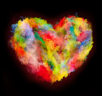 Heart, colorful, color explosion HD wallpaper