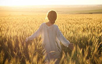 Model, women, mood, field HD wallpaper