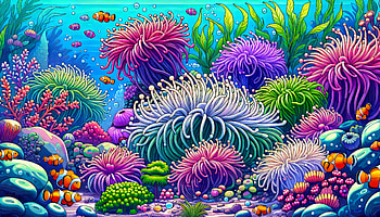 Vibrant Anemone Garden, anemone, coral reef, underwater, colorful HD wallpaper