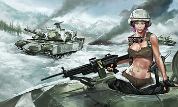 Tank girl, army, girl, people, toon HD wallpaper