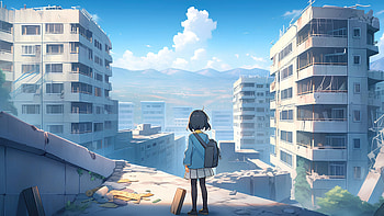 Anime Girl In Apocalyptic World, anime-girl, anime, artist, artwork, digital-art HD wallpaper