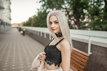 White Hair Girl Outdoor, girls, model HD wallpaper