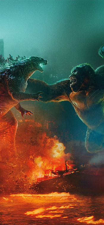Godzilla vs Kong 1 , Epic monster clash, Cinematic visuals HD phone wallpaper