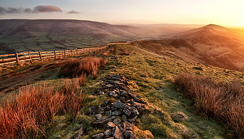 Nature, Fields, Stones, Hills, Evening, Fencing, Enclosure, Valley, Pasture, Pastures HD wallpaper