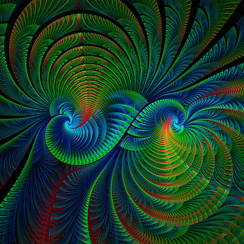 Greenish-blue fractal, swirling, curvy HD phone wallpaper