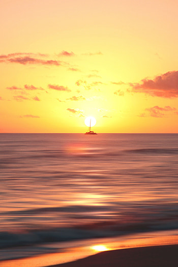 Nature, Sea, Dawn, Horizon, Ship HD phone wallpaper