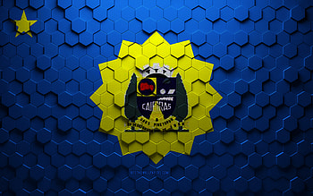 Flag of Caieiras, honeycomb art, Caieiras hexagons flag, Caieiras, 3d hexagons art, Caieiras flag HD wallpaper