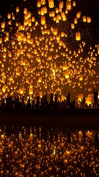 Japanese lanterns, Traditional decoration, Soft glowing light, Cultural heritage HD phone wallpaper