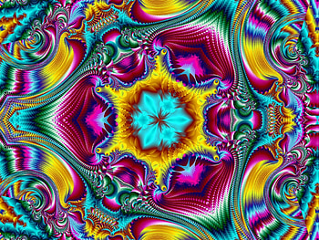 Psychodelic Rainbow Colored Fractal Twirl Â» HD wallpaper