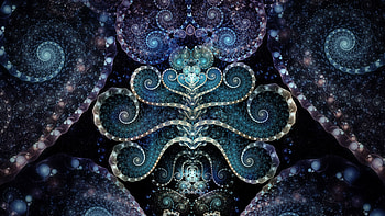 Blue Purple Fractal Spiral Art Pattern Abstraction Abstract HD wallpaper