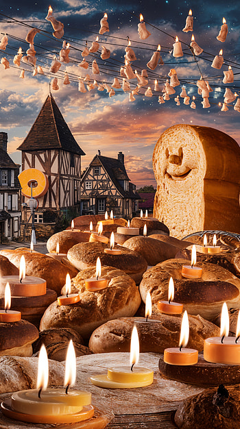Charming French Bakery: Your Delightful , France, bread, candle, village HD phone wallpaper