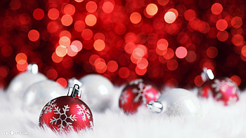 Red christmas ornaments, , Festive backgrounds, Joyful decorations HD wallpaper