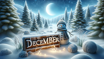 Winter Wonderland December, December, snowman, winter, snowy landscape, moonlight HD wallpaper