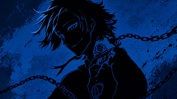 Michael Kaiser, Anime, Silhouette, Chain, Blue, Blue Anime, Blue Lock HD wallpaper