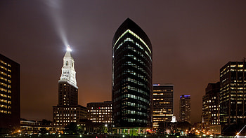 City skyline, Hartford Connecticut HD wallpaper