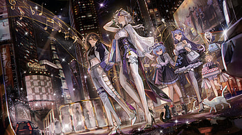 Genshin Impact : Beidou, Ningguang, Ganyu & More in Night City Vibes, Beidou (Genshin Impact), Ningguang (Genshin Impact), Ganyu (Genshin Impact), Keqing (Genshin Impact), Lumine (Genshin Impact), video game, Genshin Impact HD wallpaper