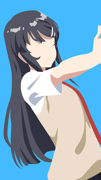 Mai - San, black hair, Mai Sakurajima, Rascal Does Not Dream of Bunny Girl Senpai, Anime HD phone wallpaper
