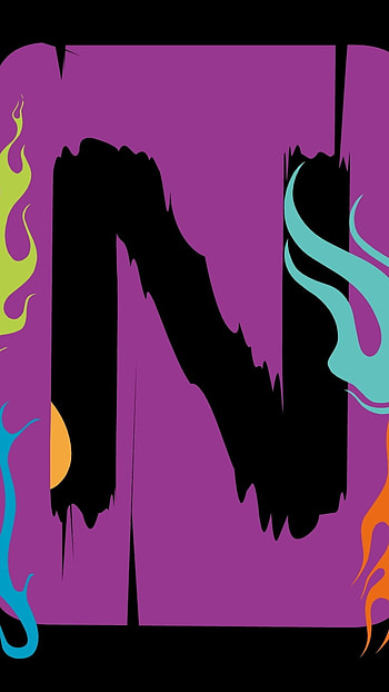 N Letter, Purple Background HD phone wallpaper