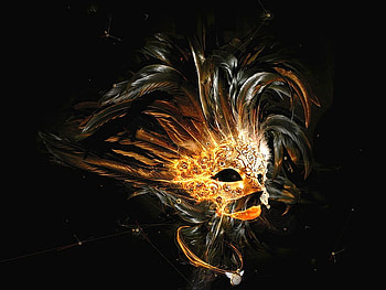Feathers Mask, cool, feathers, mask HD wallpaper