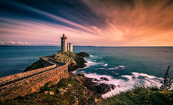 Lighthouse in France, brittany, sky, lighthouse, france HD wallpaper