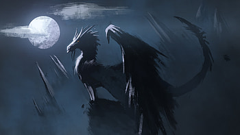 Night Hunter Dragon , dragon, artist, artwork, digital-art, deviantart HD wallpaper