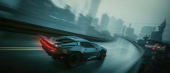 Quadra Turbo Neon Cyberpunk 2077 Rainy Ride , quadra-turbo-r-v-tech, cyberpunk-2077, 2021-games, games HD wallpaper