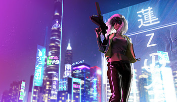 Cyberpunk Mercenary Girl , cyberpunk, artist, artwork, digital-art, artstation HD wallpaper