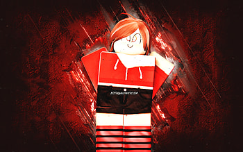 Kimberley, Roblox, red stone background, Roblox characters, Kimberley Roblox, grunge art, Kimberley character HD wallpaper