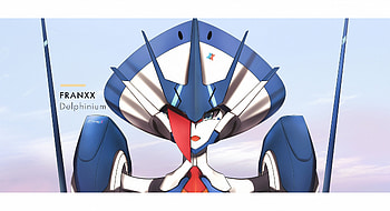 Mecha, anime girl, delphinium HD wallpaper