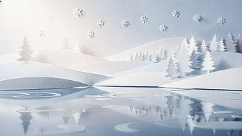 Winter Serenity —, Snow, Lake, Pine Tree HD wallpaper