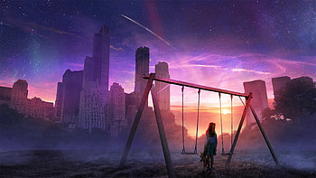 artistic, child, city, landscape HD wallpaper
